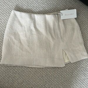 white mini skirt